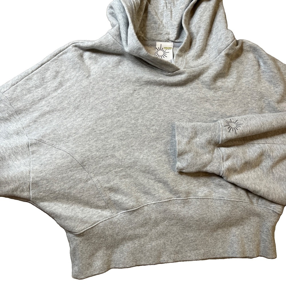 OFFLINE by Aerie Cropped Hoodie Women XL Heather Gray Thumbhole Pullover - Picture 7 of 7